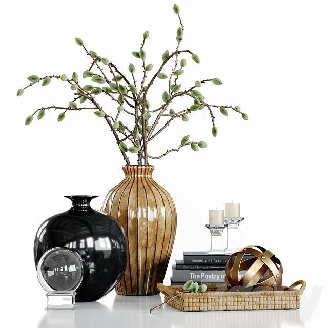 Decor Set with green almonds 3DModel