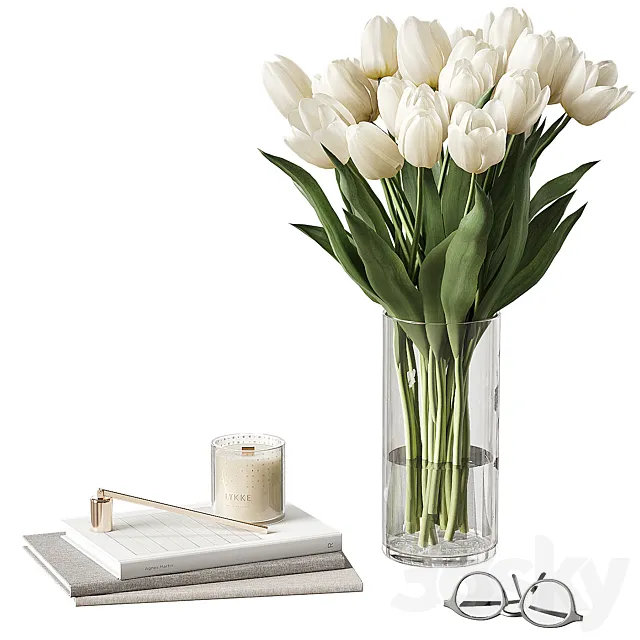 Decor set with tulips 3D Model