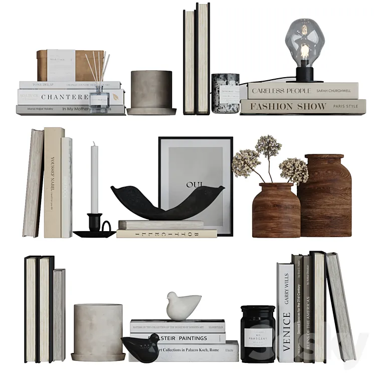 Decor shelf set 14 3D Model Free