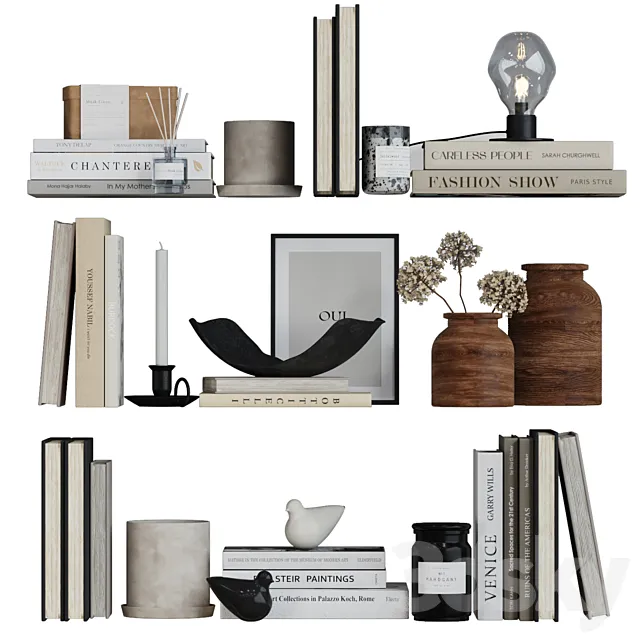 Decor shelf set 14 3DModel