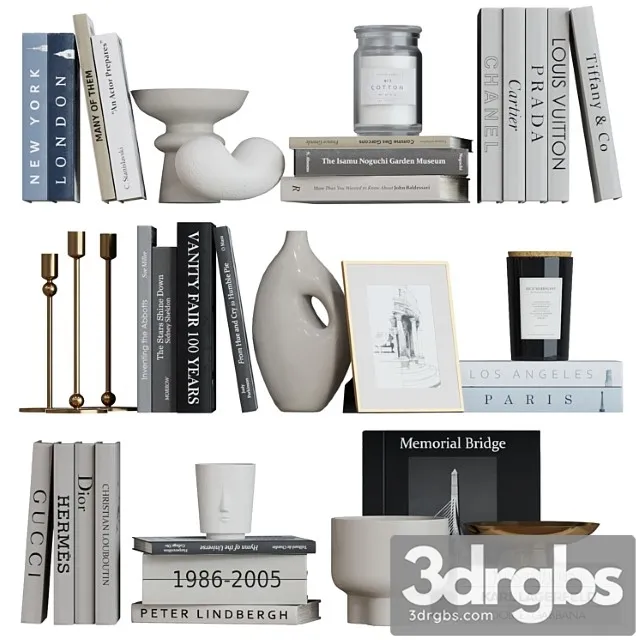 Decor shelf set 17 3D Model Free