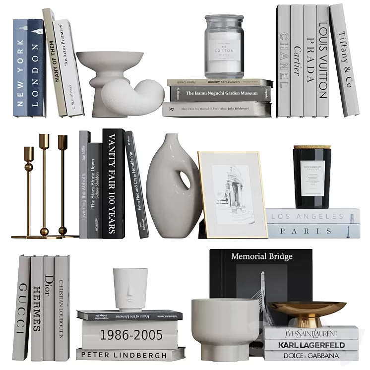 Decor shelf set 17 3D Model