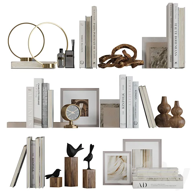 Decor shelf set 2 3DModel