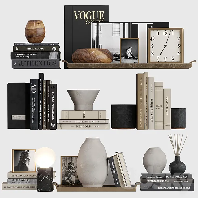 Decor shelf set 3 3DModel