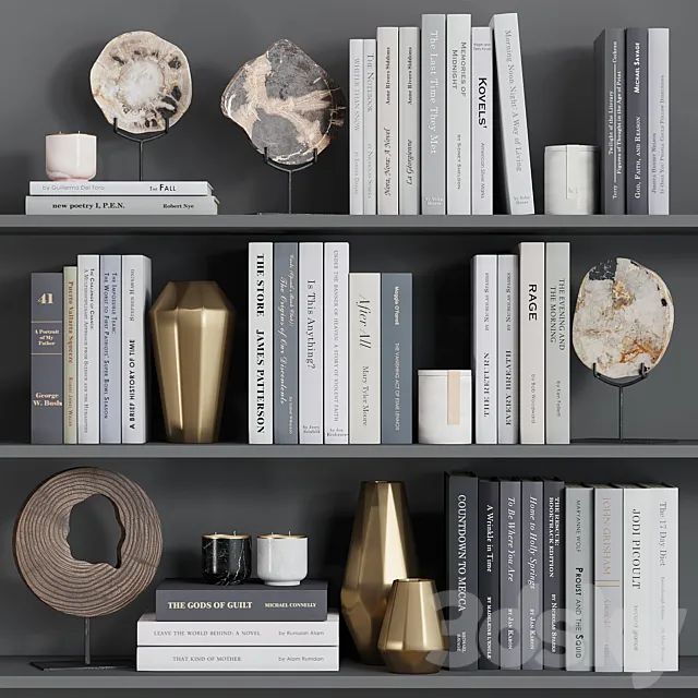 Decor shelf set 4 3DModel