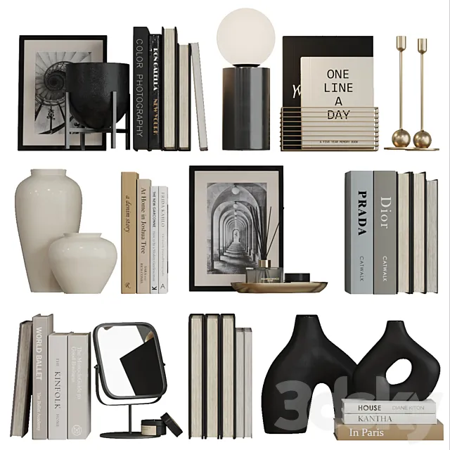 Decor shelf set 8 H&M 3DModel