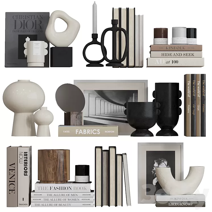 Decor shelf set 9 H&M 3D Model