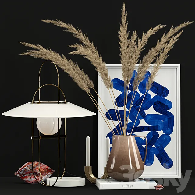 Decor with Fontana Arte Setareh lamp 3DModel