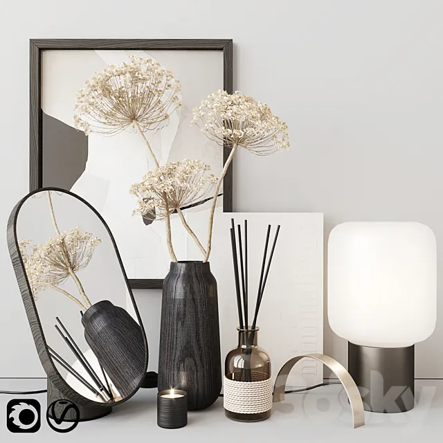 Decor with heracleum 3D Model