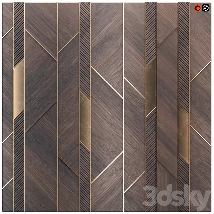 Decor wood panel 41 3D Model