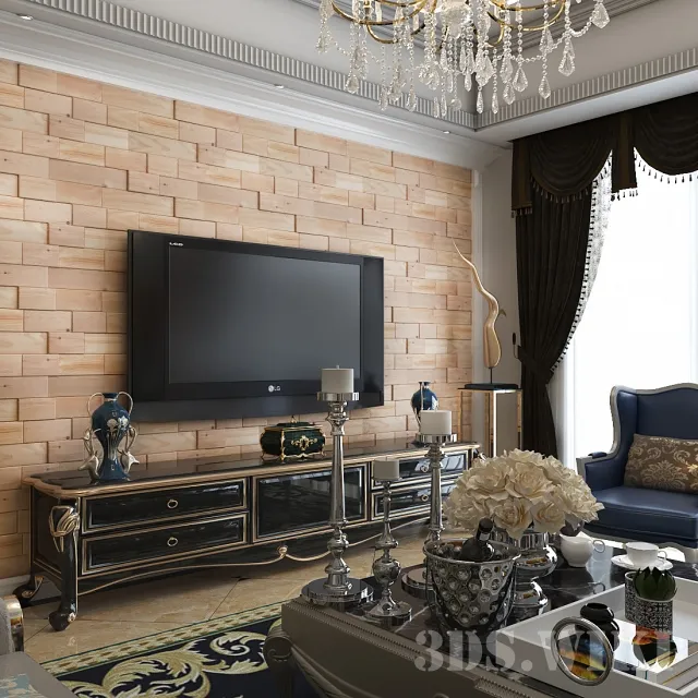 decoration - 3D cedar panel 3D Model