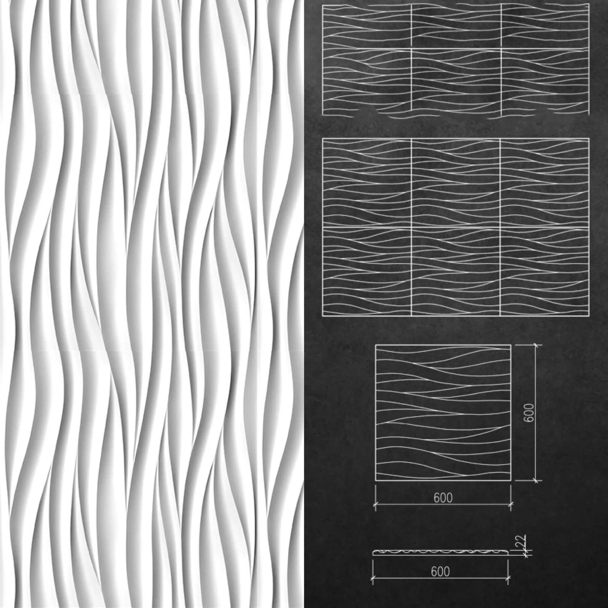 decoration - 3D panel Rise 3D Model