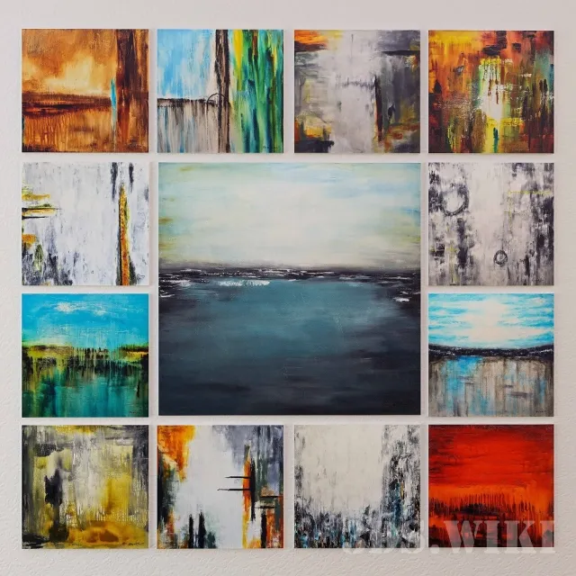 decoration - Abstract acrylic painting 3D Model