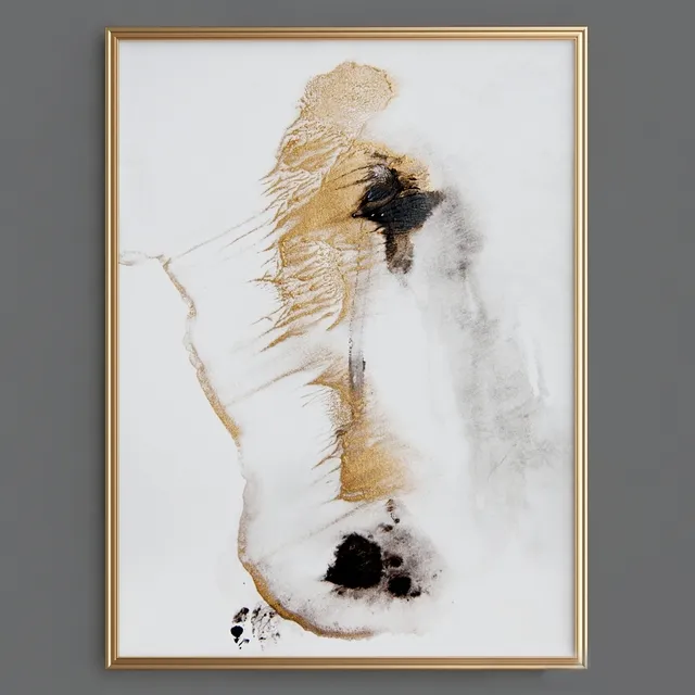 decoration - Abstract black gold 3D Model