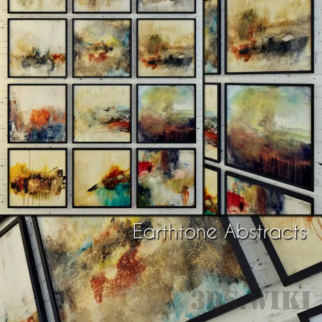decoration - Abstract paintings of Earthtone Abstracts 3D Model