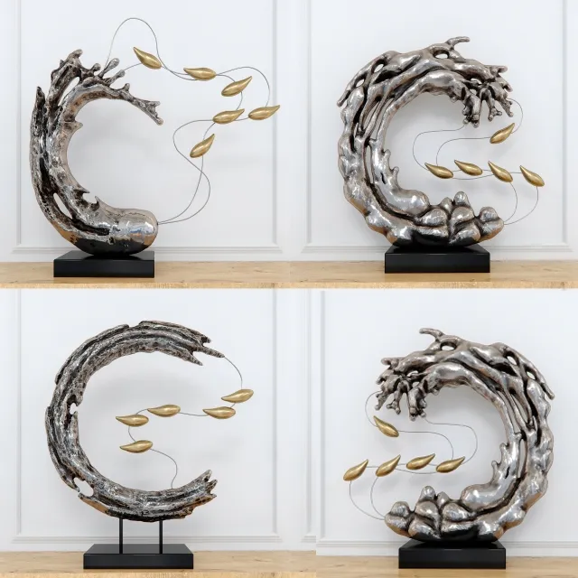 decoration - Abstract Resin sculpture with birds 3D Model