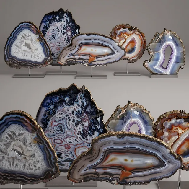 decoration - Agate decor set 3D Model