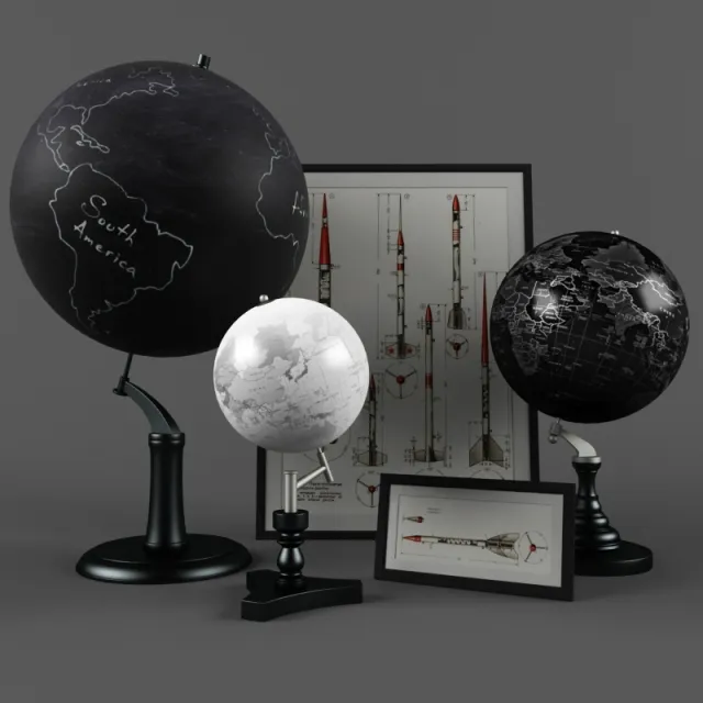 decoration - ANTIQUE GLOBES 3D Model