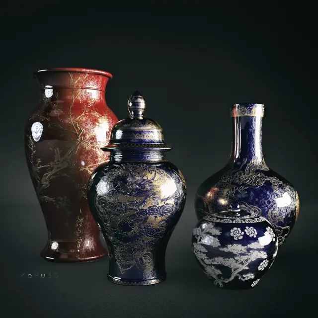 decoration - Antique vases 3D Model
