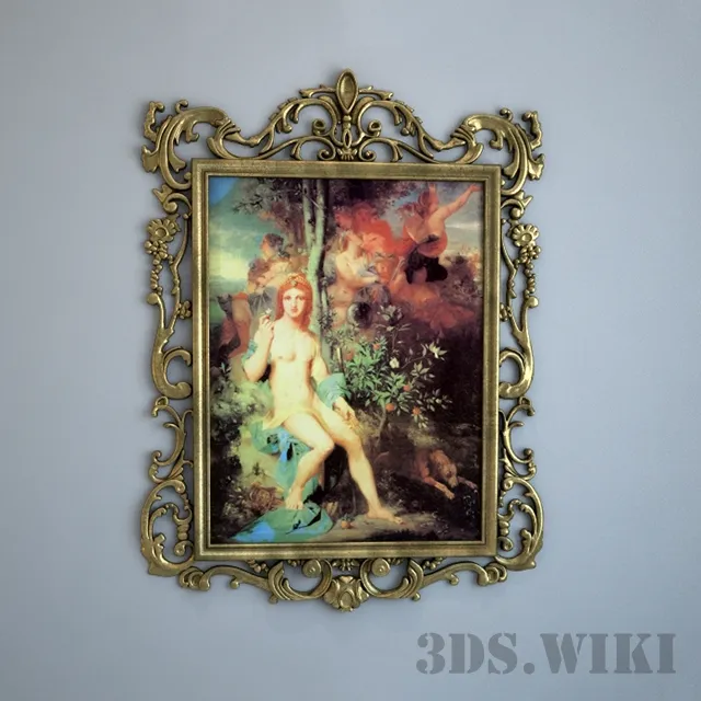 decoration - Antique wall painting 3D Model