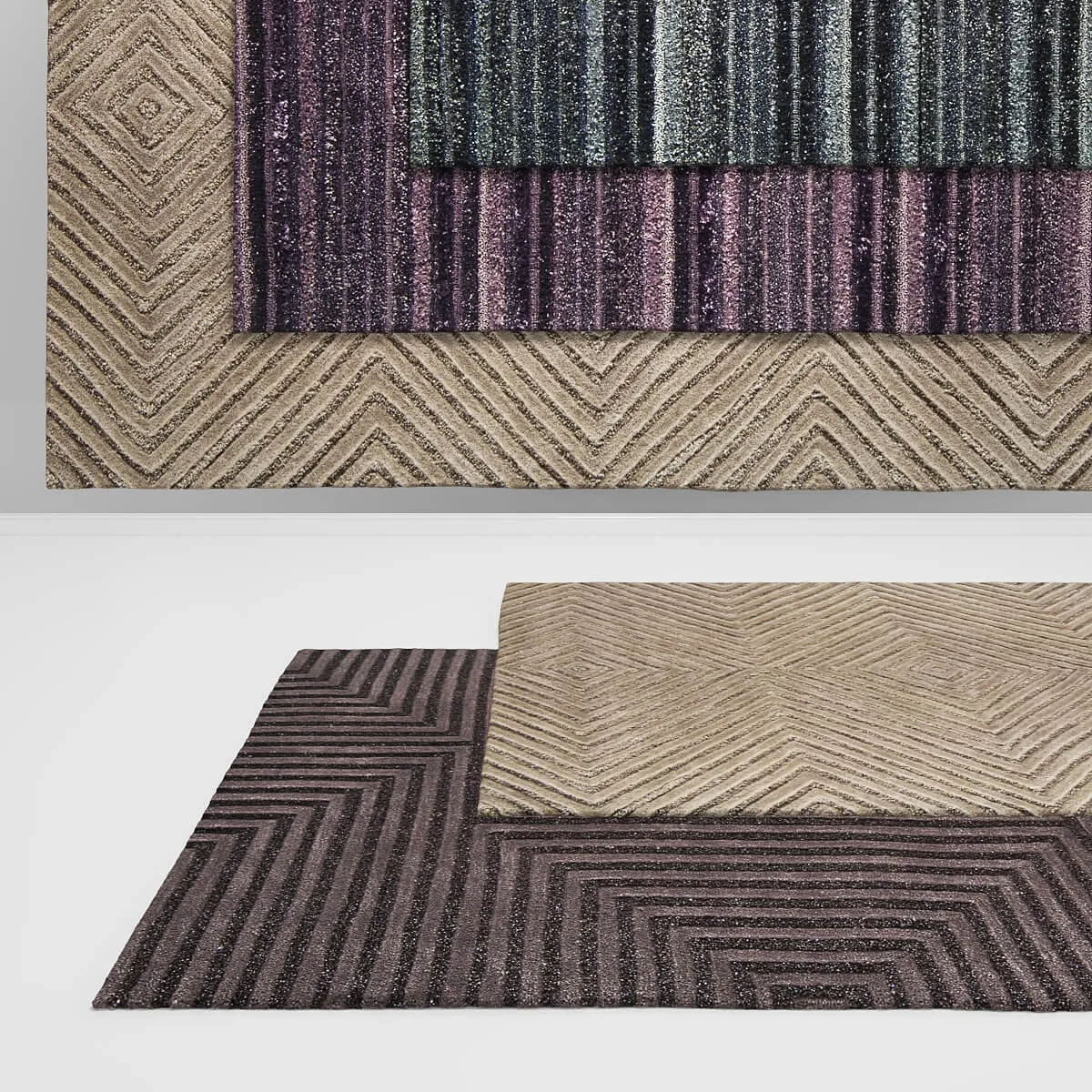 decoration - Asiatic Jazz  and Mica rugs 3D Model