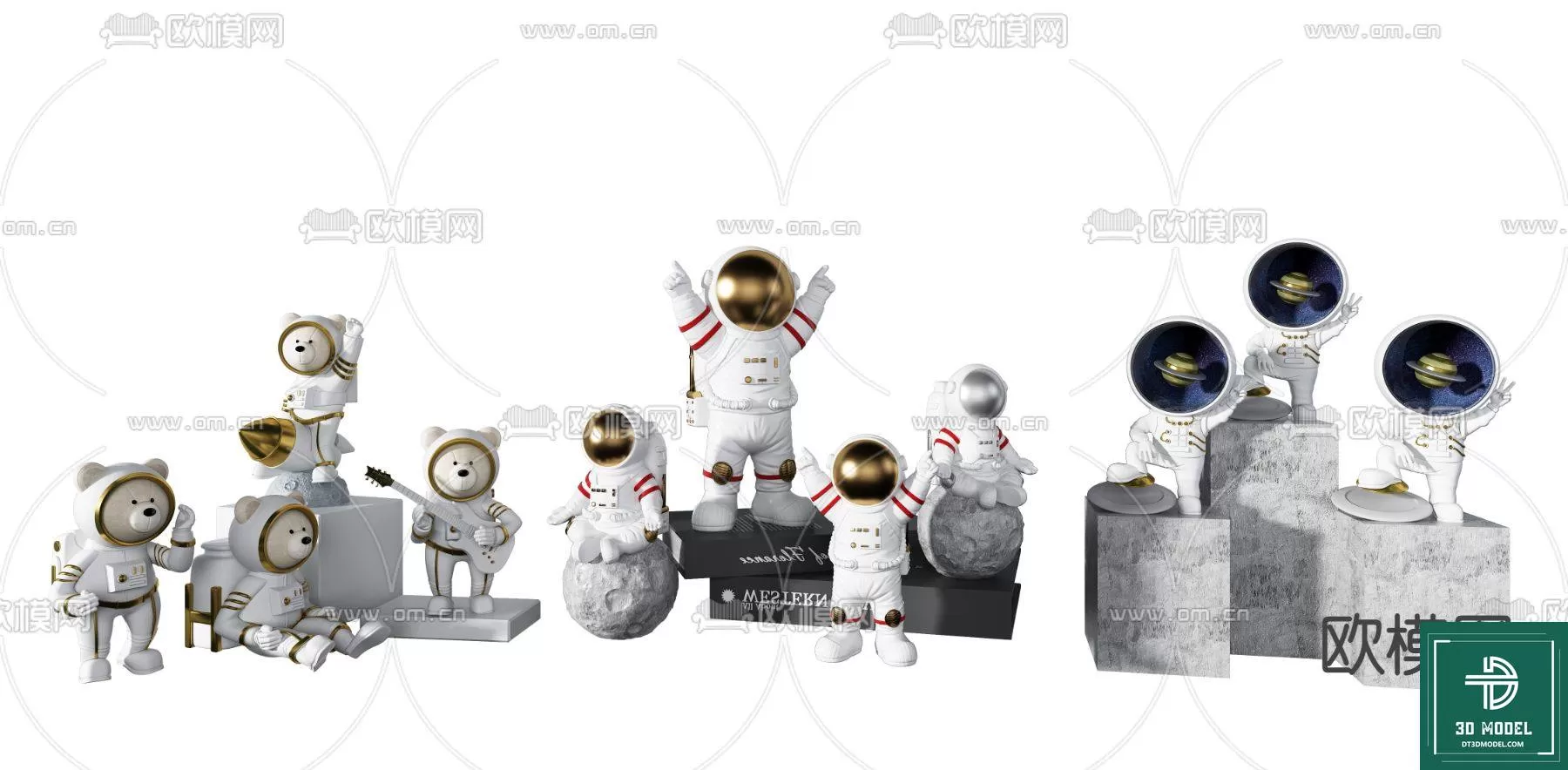 DECORATION – ASTRONAUT 3D MODELS – 040