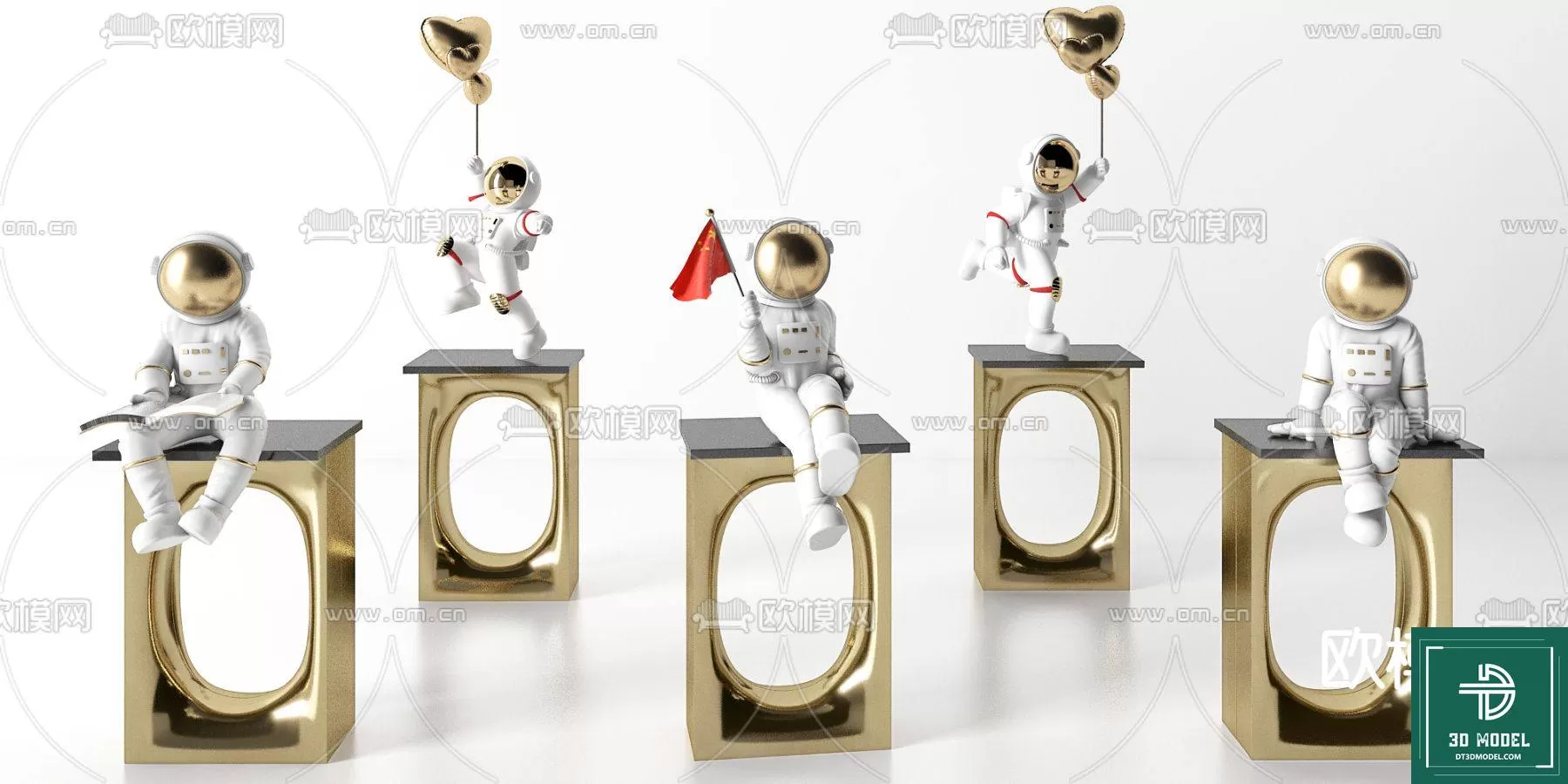 DECORATION – ASTRONAUT 3D MODELS – 075