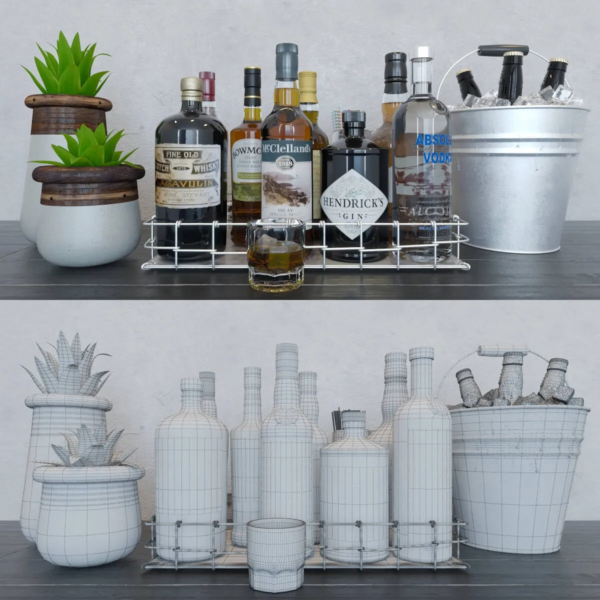 decoration - Bar set 3 3D Model
