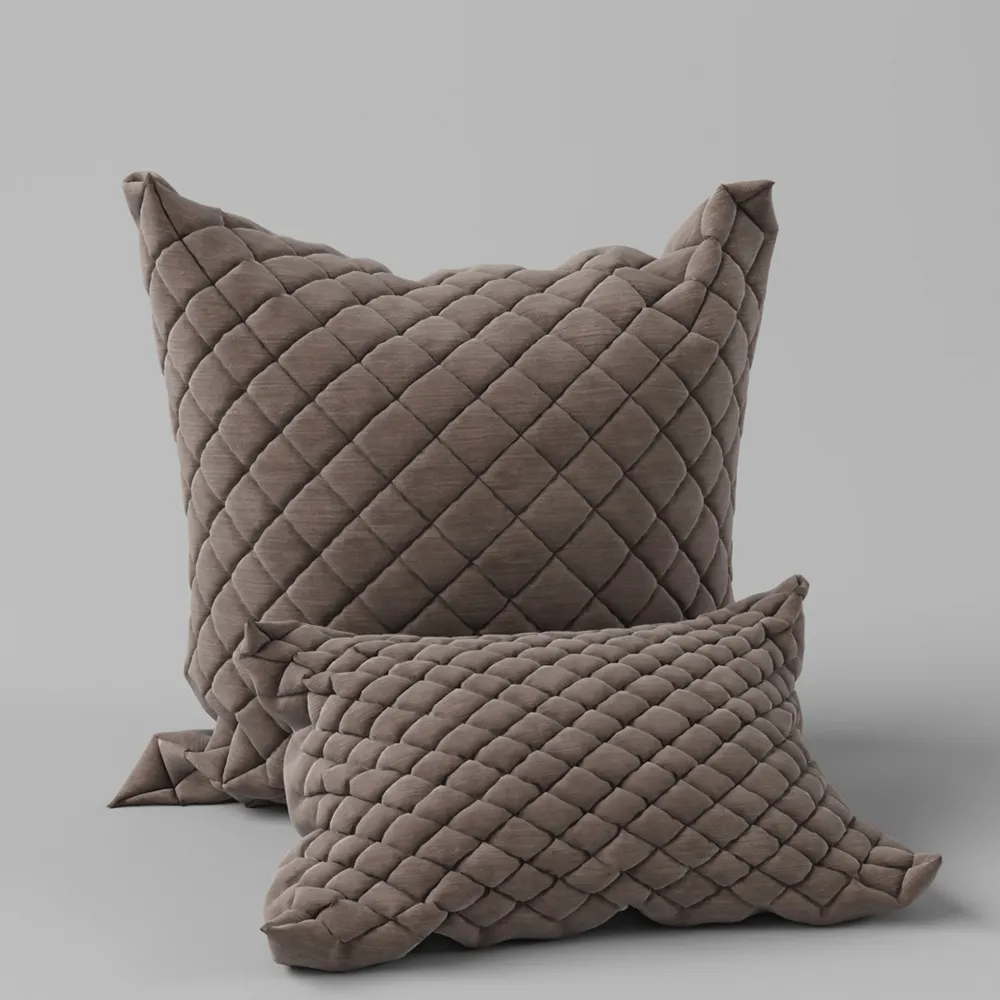 decoration - Baxter Pillows with Check Patterns 3D Model