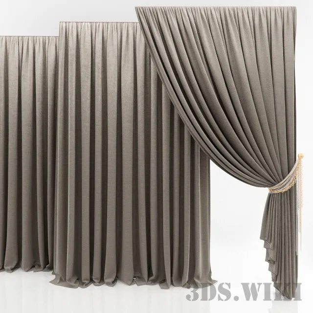 decoration - Beautiful curtains gathered and thrown 3D Model
