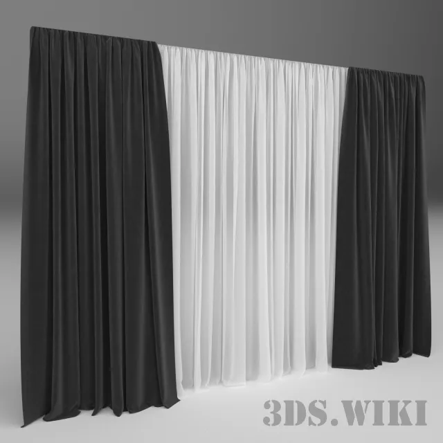 decoration - Beautiful cute curtains 3D Model
