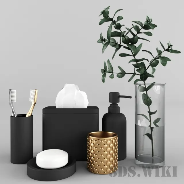 decoration - Beautiful decorative bathroom set 3D Model