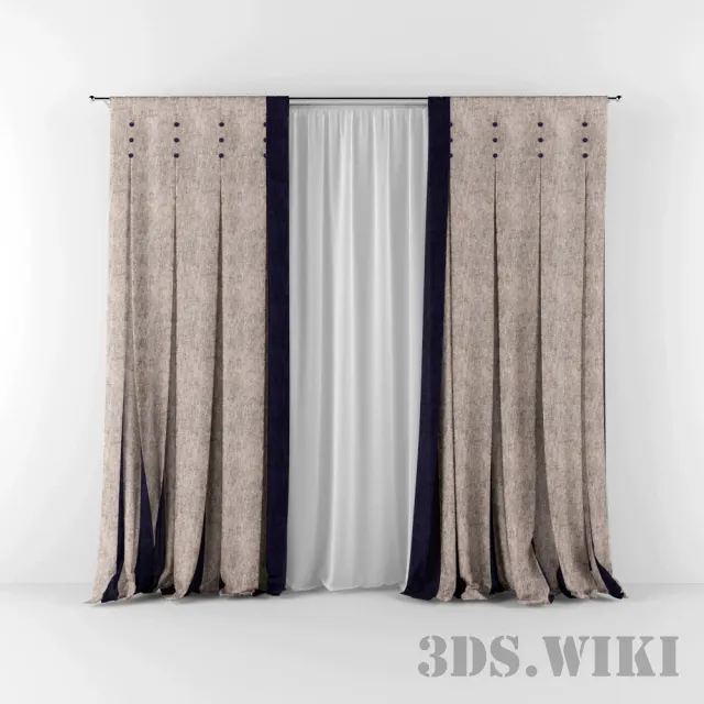 decoration - Beautiful Modern Curtains 3D Model