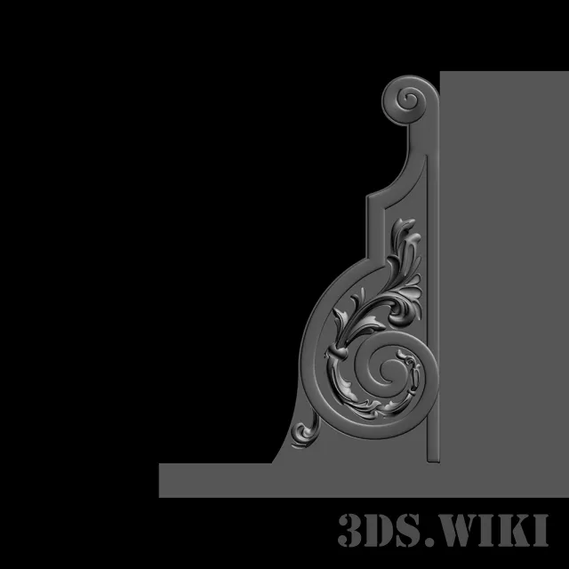 decoration - Beautiful modern stucco in the interior 3D Model