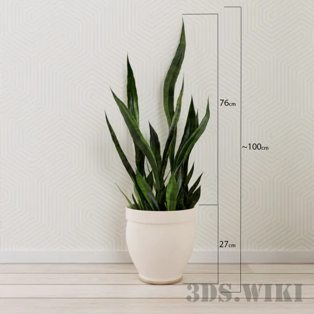 decoration - Beautiful plant with long leaves 3D Model