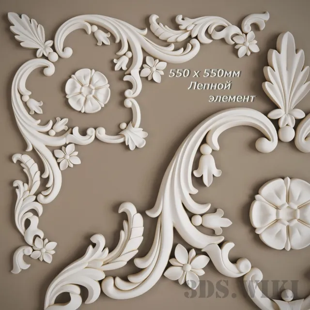 decoration - Beautiful stucco element 3D Model