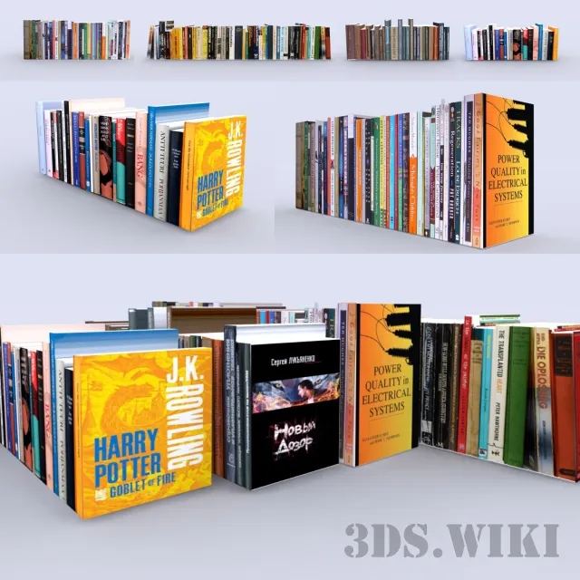 decoration - Big set of books 3D Model