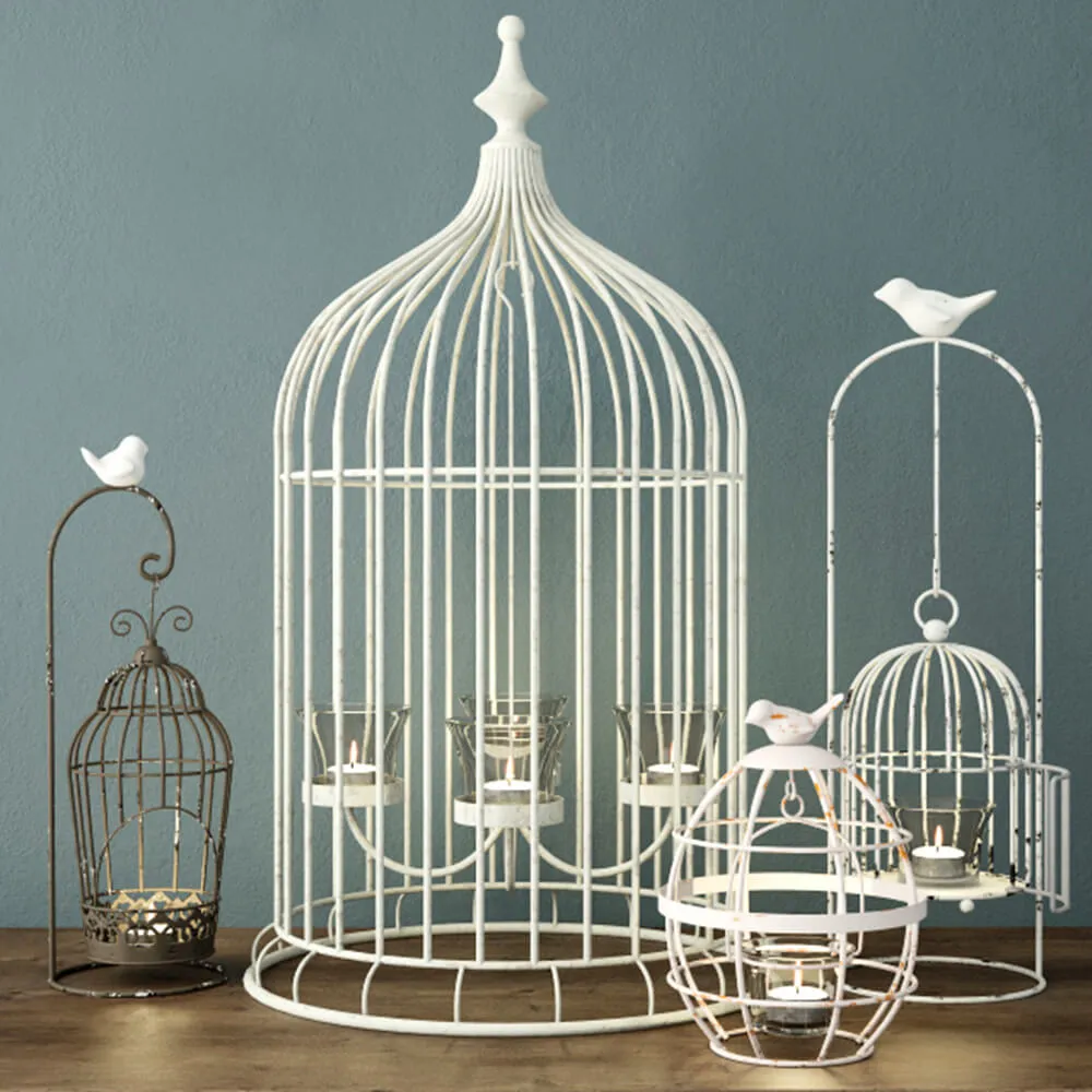 decoration - Birdcage candlesticks 3D Model