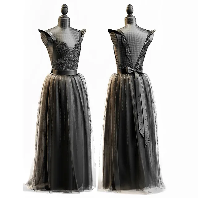 decoration - BLACK WEDDING DRESS 3D Model