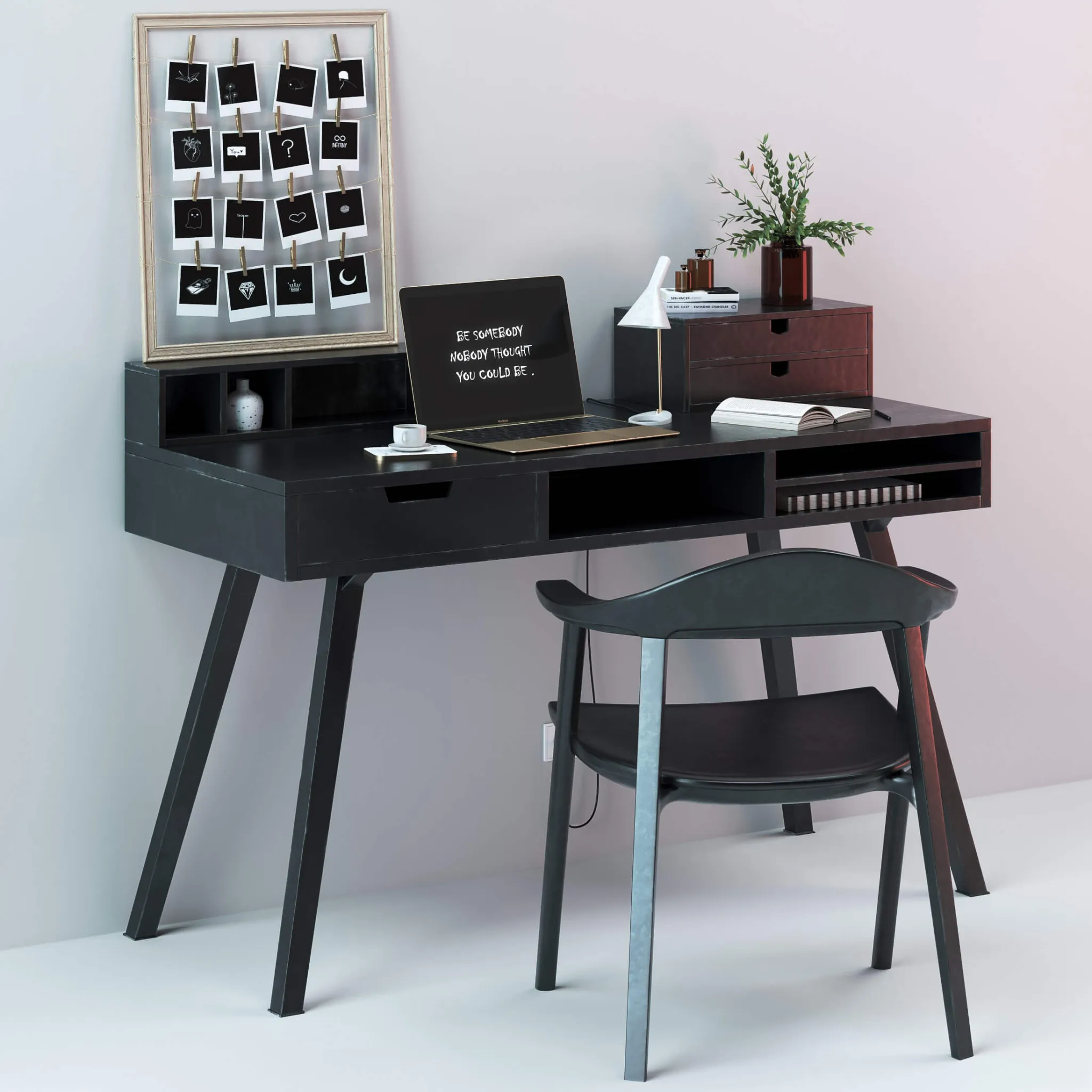 decoration - Black Workspace 3D Model