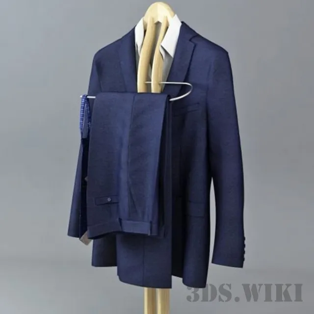 decoration - Blue men's suit 3D Model