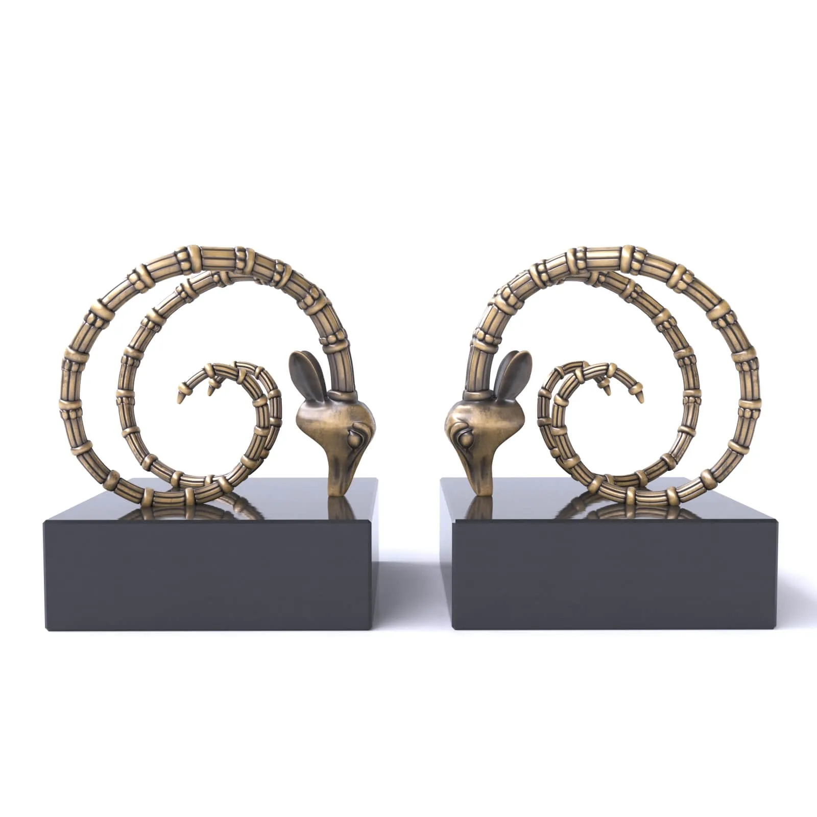 decoration - Book holder EICHHOLTZ Bookend Ibex set of 2 3D Model