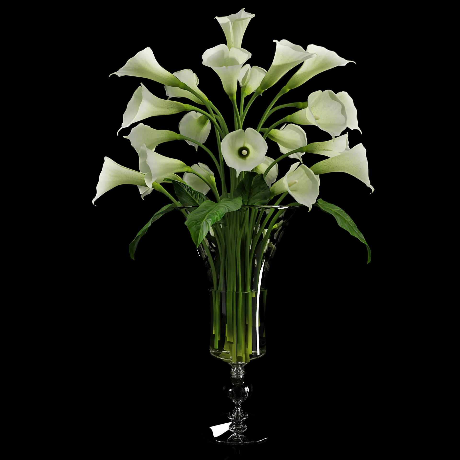 decoration - Bouquet of calla in a vase 01 3D Model