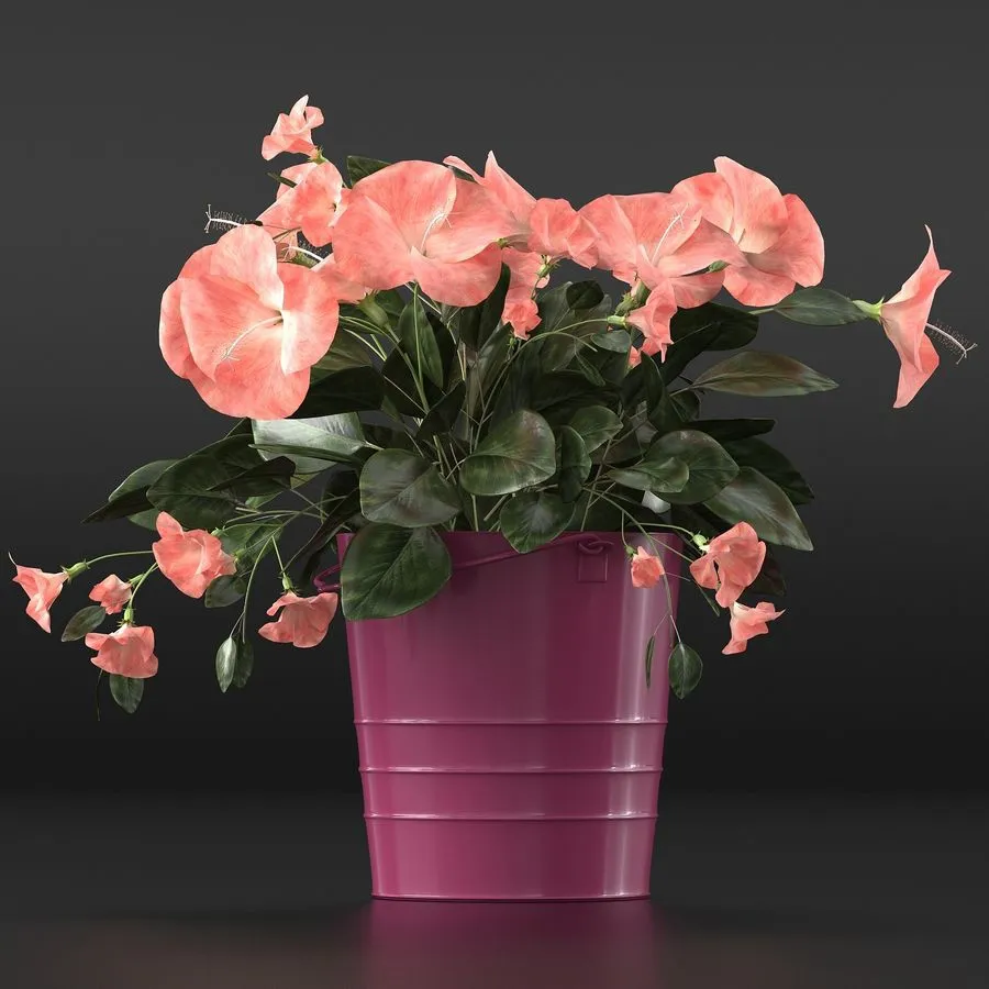 decoration - Bouquet of flowers in a vase 098 3D Model