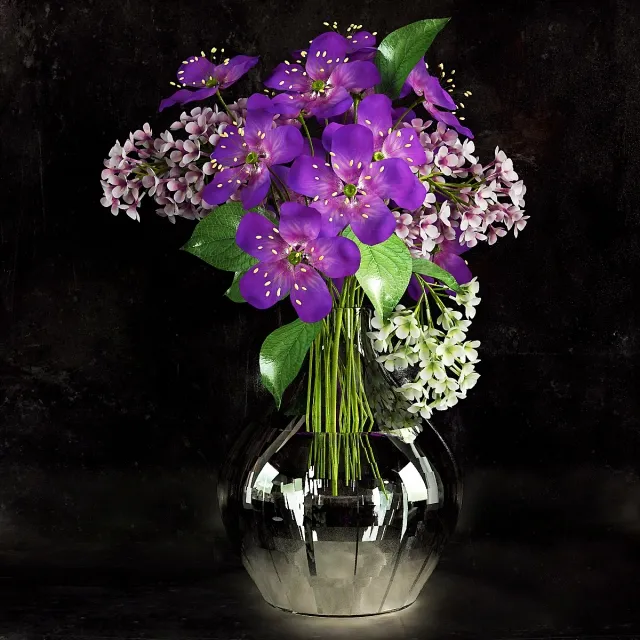 decoration - Bouquet of flowers in a vase 456 3D Model