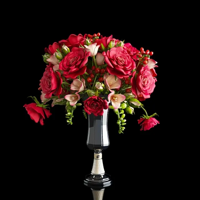 decoration - bouquet of roses 3D Model