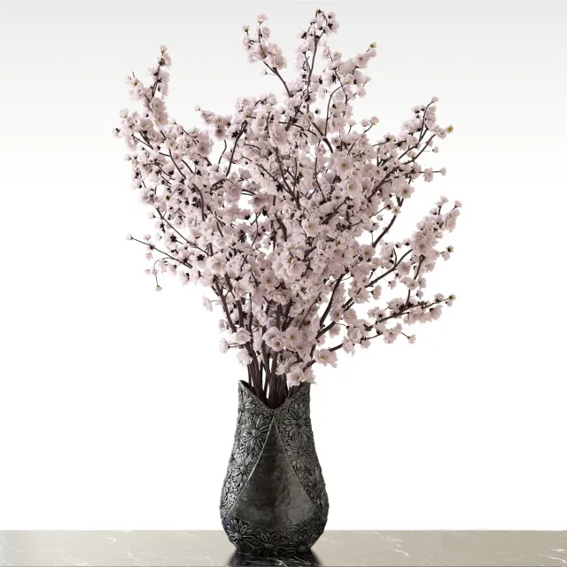 decoration - Bouquet of sakura in a vase 03 3D Model