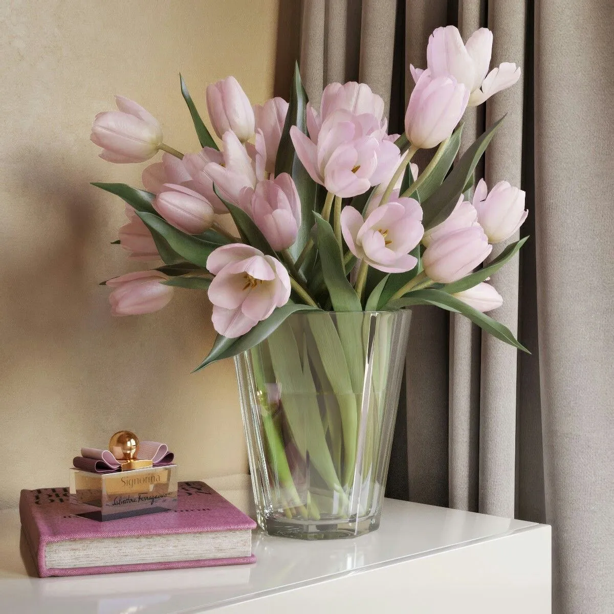 decoration - Bouquet of tulips in a vase 3D Model