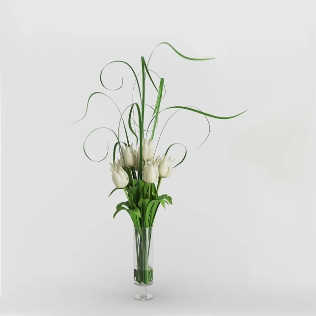 decoration - Bouquet of tulips in a vase vgnewtrend flower arrangements 3D Model