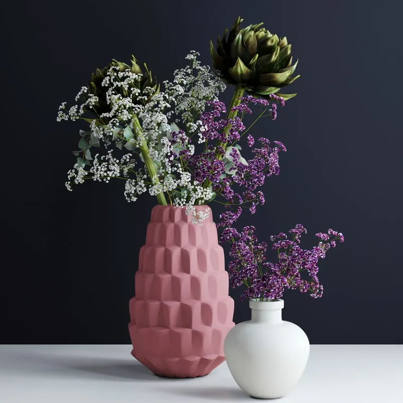 decoration - Bouquets in  vases 3D Model